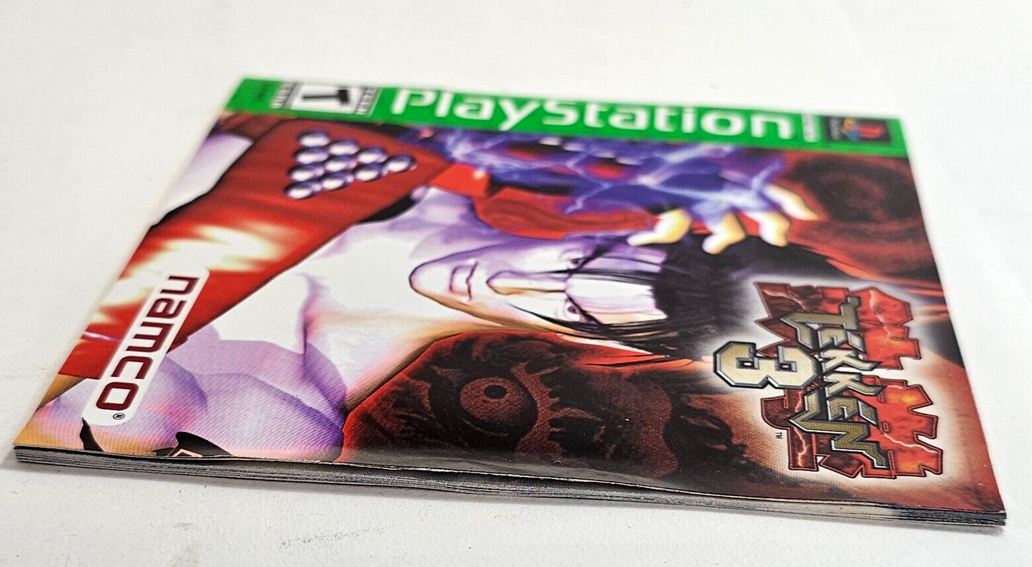 Tekken 3 (Sony PlayStation 1, 1998) Game Case Manual Registration - Tested