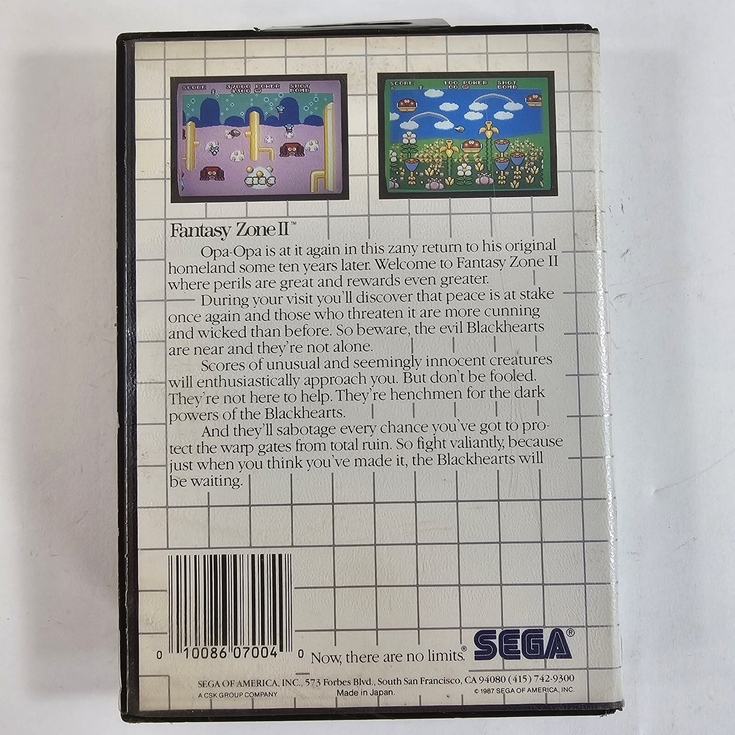 Fantasy Zone II: The Tears of Opa-Opa (Sega Master System, 1987) Game And Case