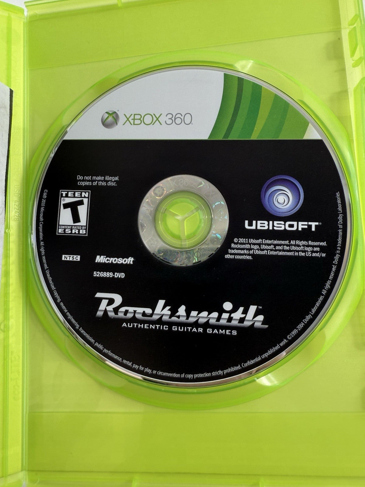 Rocksmith (Microsoft Xbox 360, 2011) Game Case Manual Insert - Tested