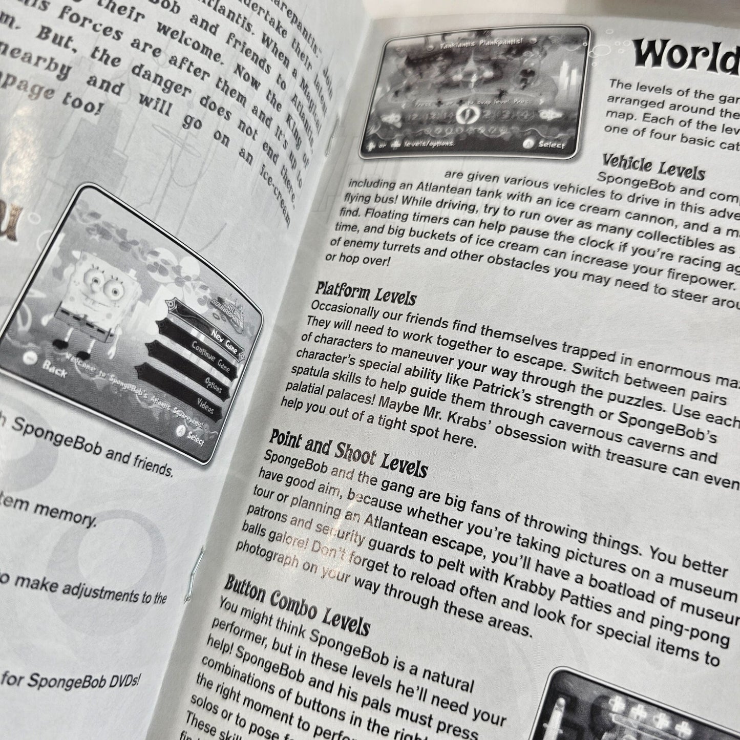 SpongeBob's Atlantis SquarePantis (Nintendo Wii, 2007) Game Case Manual - Tested