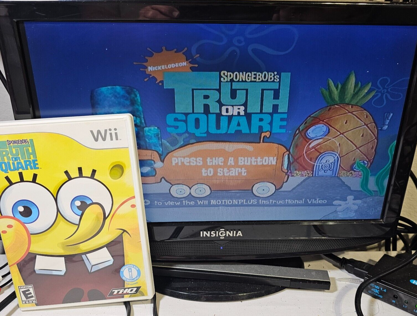 SpongeBob's Truth or Square (Nintendo Wii, 2009) Game Case Manual - Tested