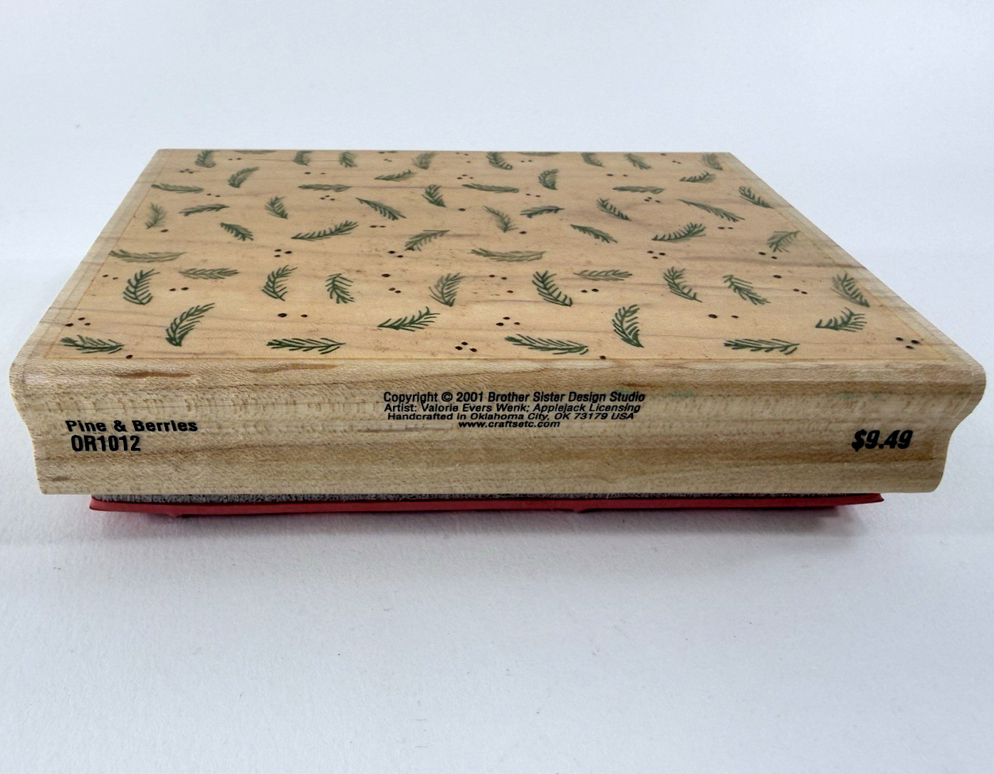 Brother Sister Design Studio 2001 Pine & Berries OR1012 Wood Mounted XL Stamp