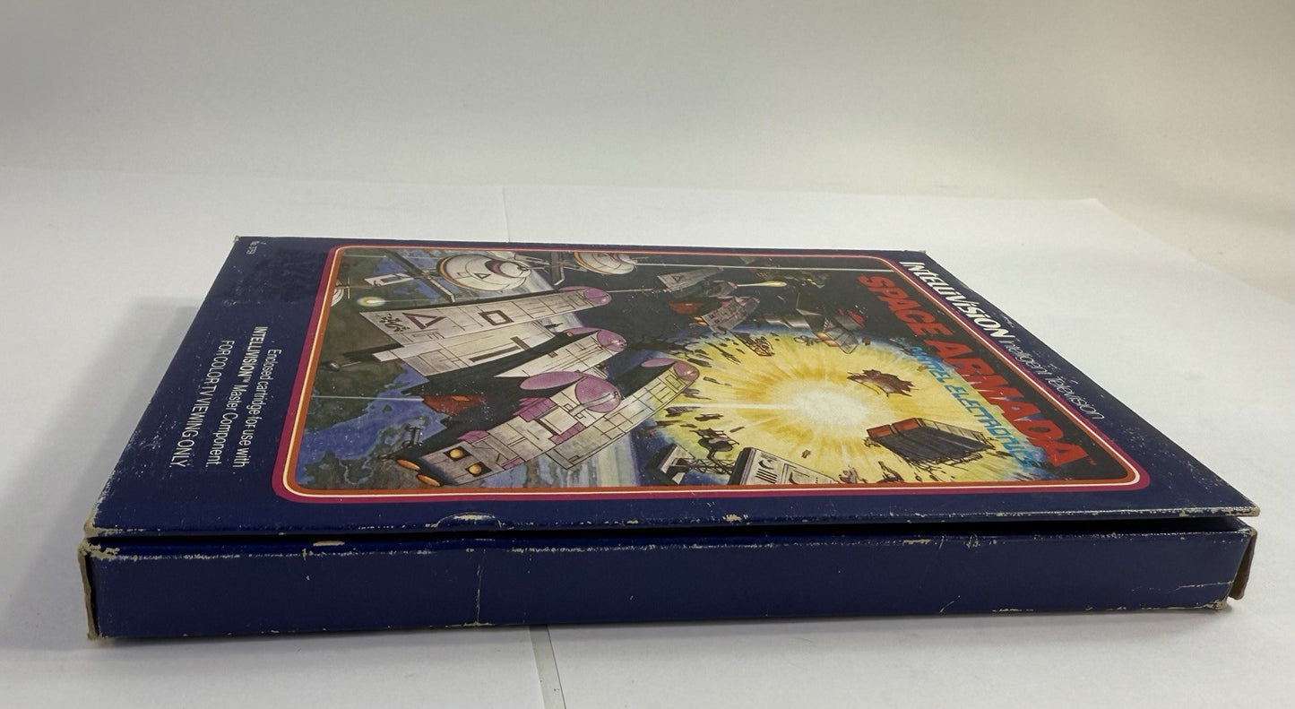 Space Armada (Intellivision, 1981) Game, Box, Manual, Overlays -Tested & Working