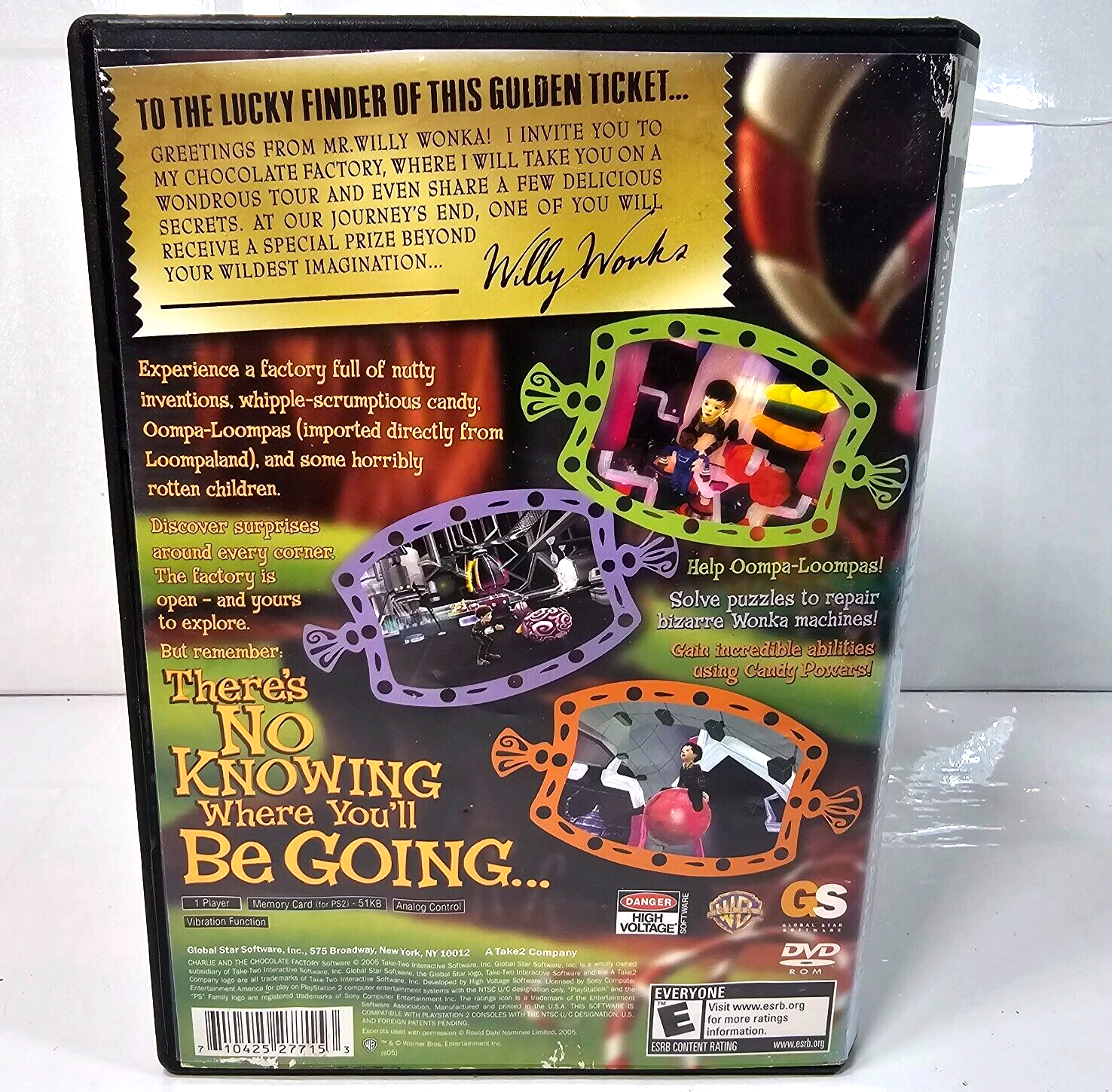 Charlie and the Chocolate Factory (PlayStation 2, 2005) Game Case Manual  Tested
