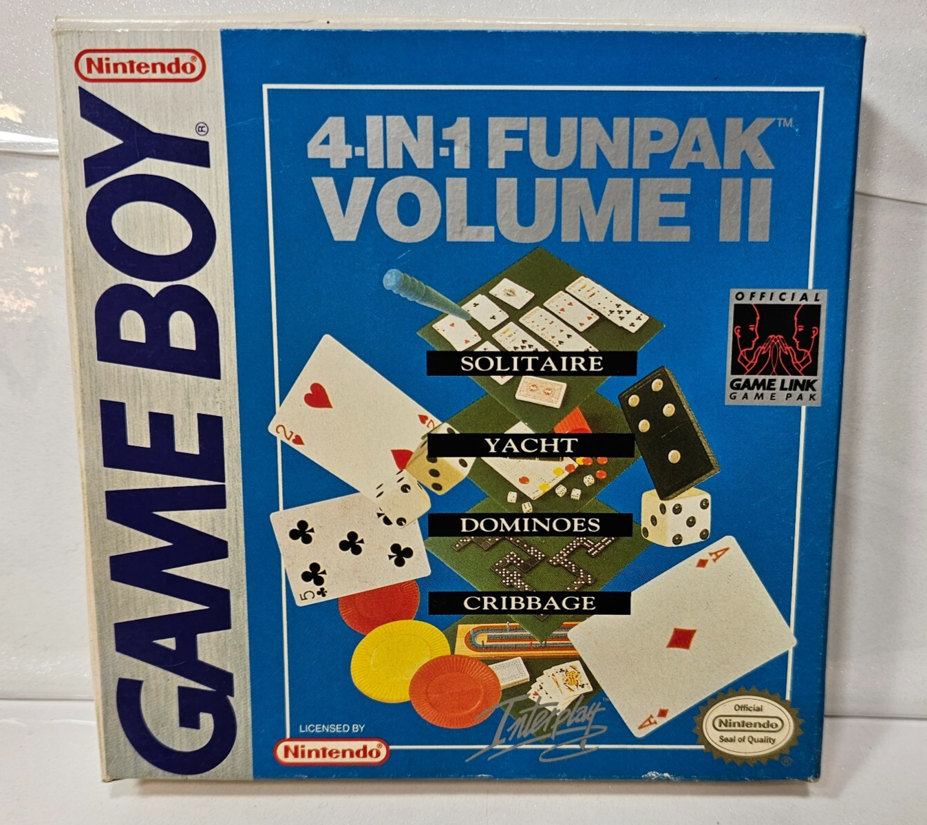 4 in 1 Funpak Volume II (GameBoy, 1993) Game Box Manual Inserts Registration