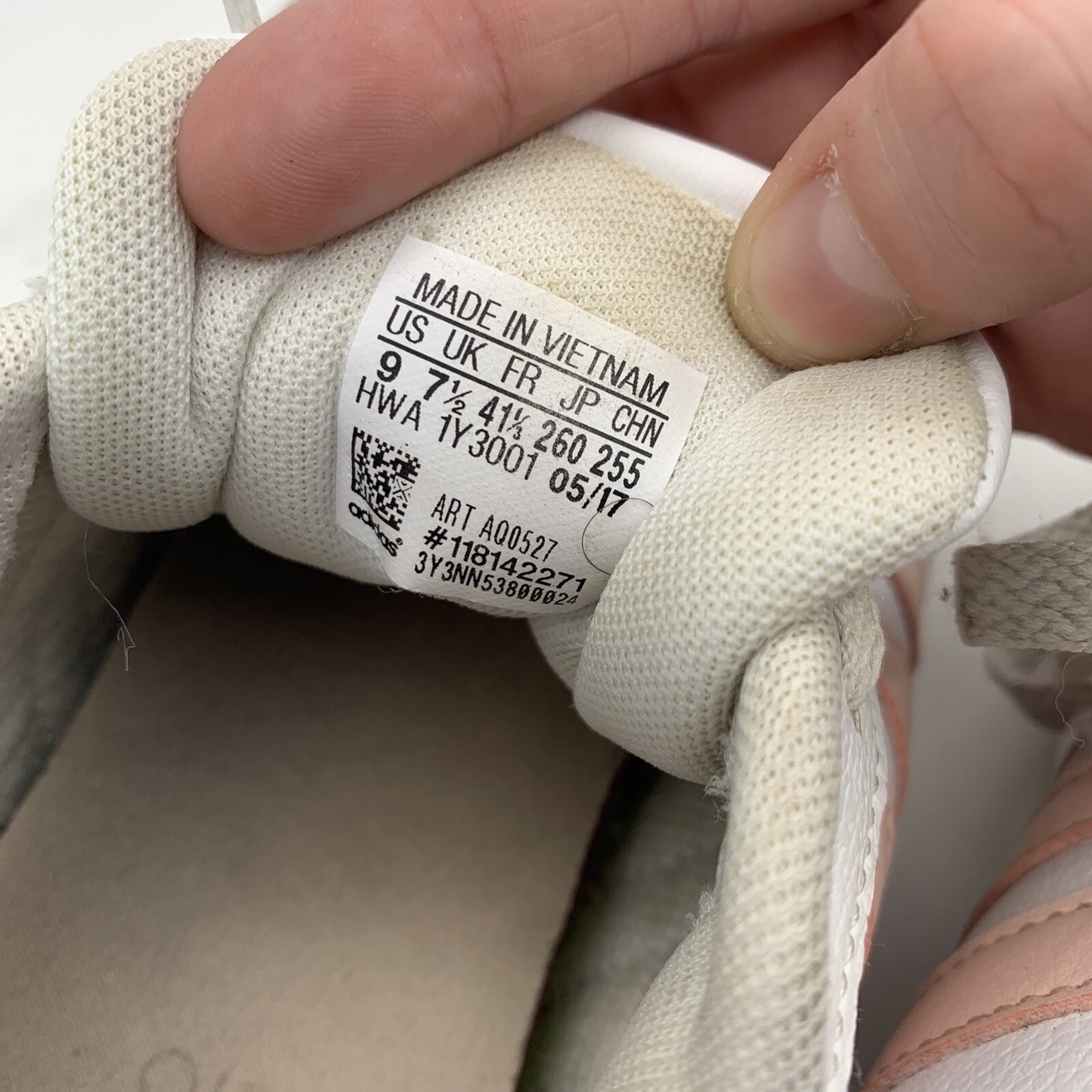 Adidas Womens Advantage Cloudfoam AQ0527 White Leather Sneaker Shoes Size 9