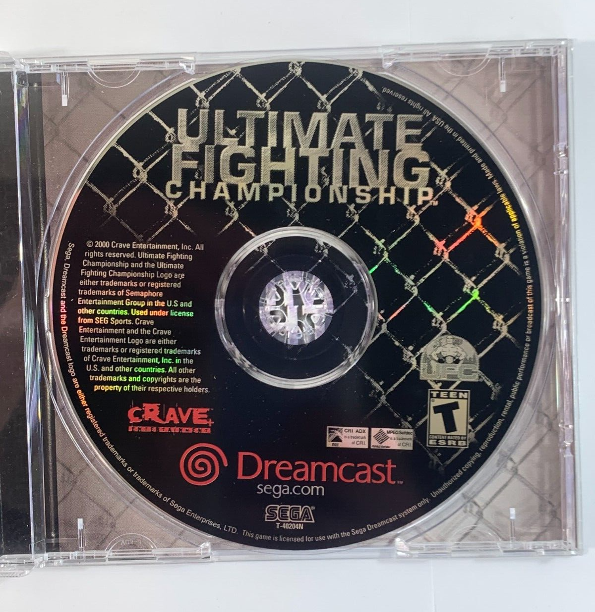 Ultimate Fighting Championship (Dreamcast, 2000) Game Case Manual Registration