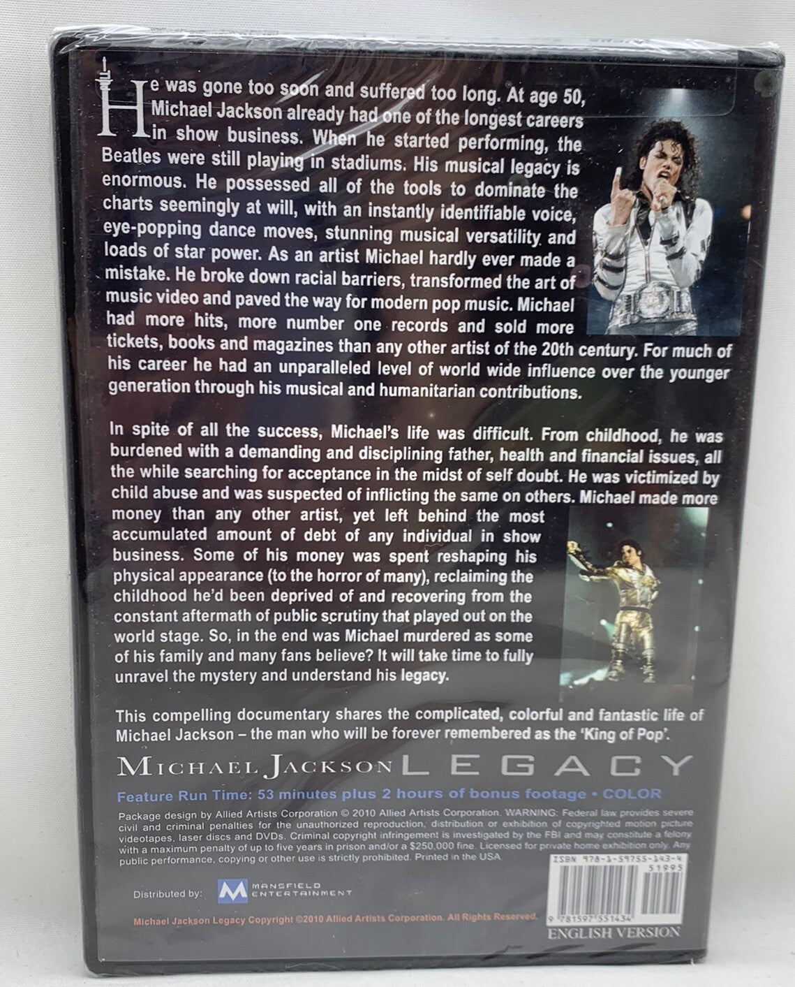 Michael Jackson Legacy: Special Edition (DVD, 2010) New, Factory Sealed