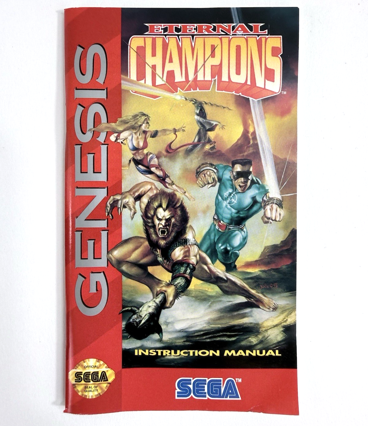 Eternal Champions (Sega Genesis, 1993) Game, Case, Manual, Insert - Tested