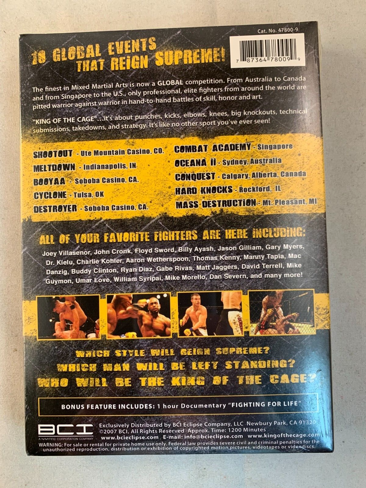 King of the Cage - Underground Worldwide - 10-Event Set (DVD, 2007) NEW