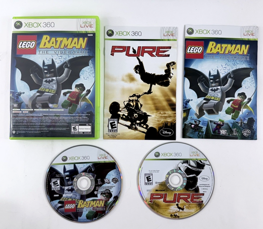 LEGO Batman: The Videogame / Pure (Microsoft Xbox 360, 2009) w/Manuals - Tested