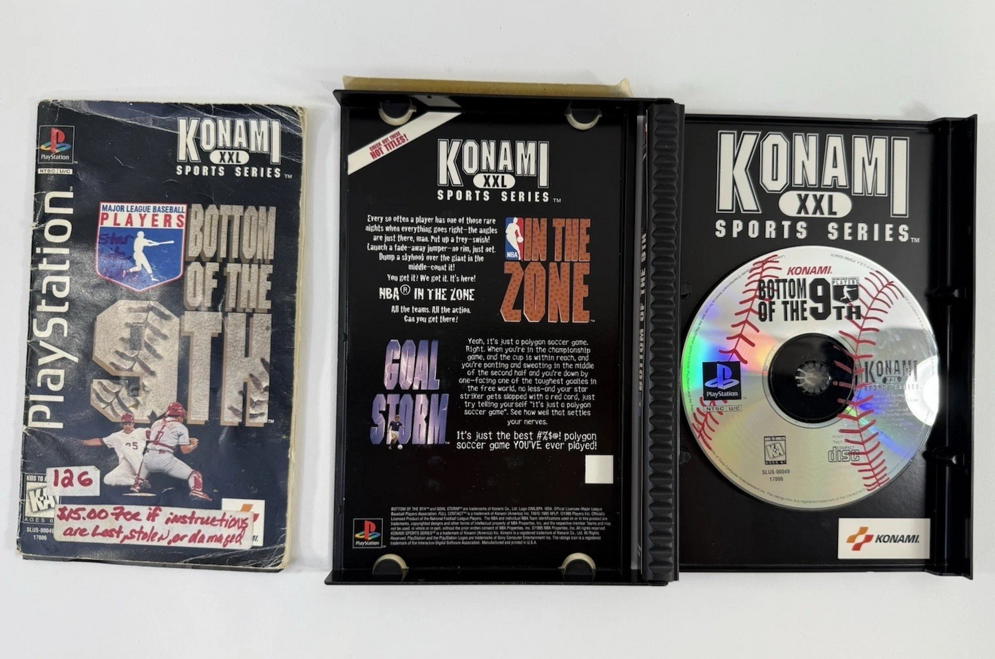 Bottom of the 9th [Long Box] (PlayStation 1, 1996) Game Case Manual - Tested