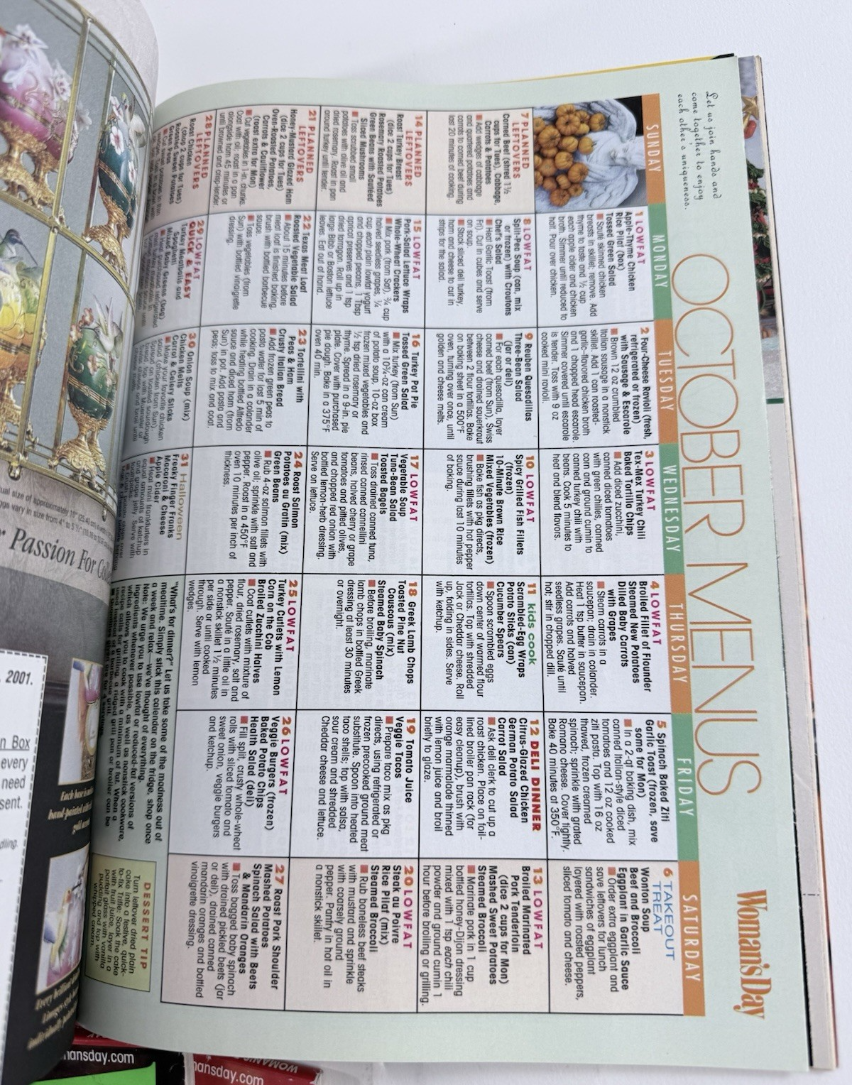 Woman’s Day Magazine (2001, Set Of 5) Recipes, Holiday Ideas, Special Inserts