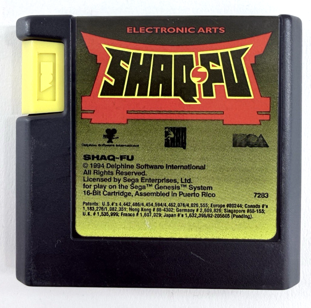 Shaq-Fu (Sega Genesis, 1994) Game, Case, Manual - Tested and Working