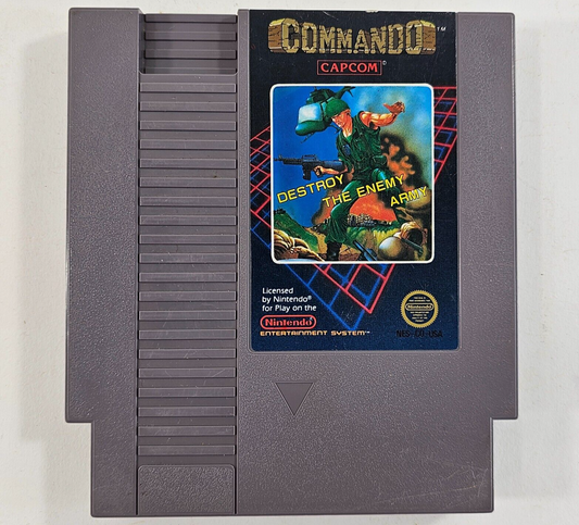 Commando (Nintendo Entertainment System, 1986) 5-Screw Game Cartridge - Tested