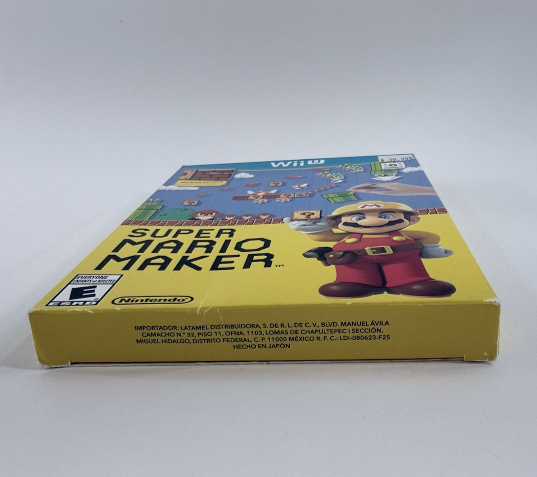 Super Mario Maker (Nintendo Wii U, 2015) Game Case Manual Box - Tested