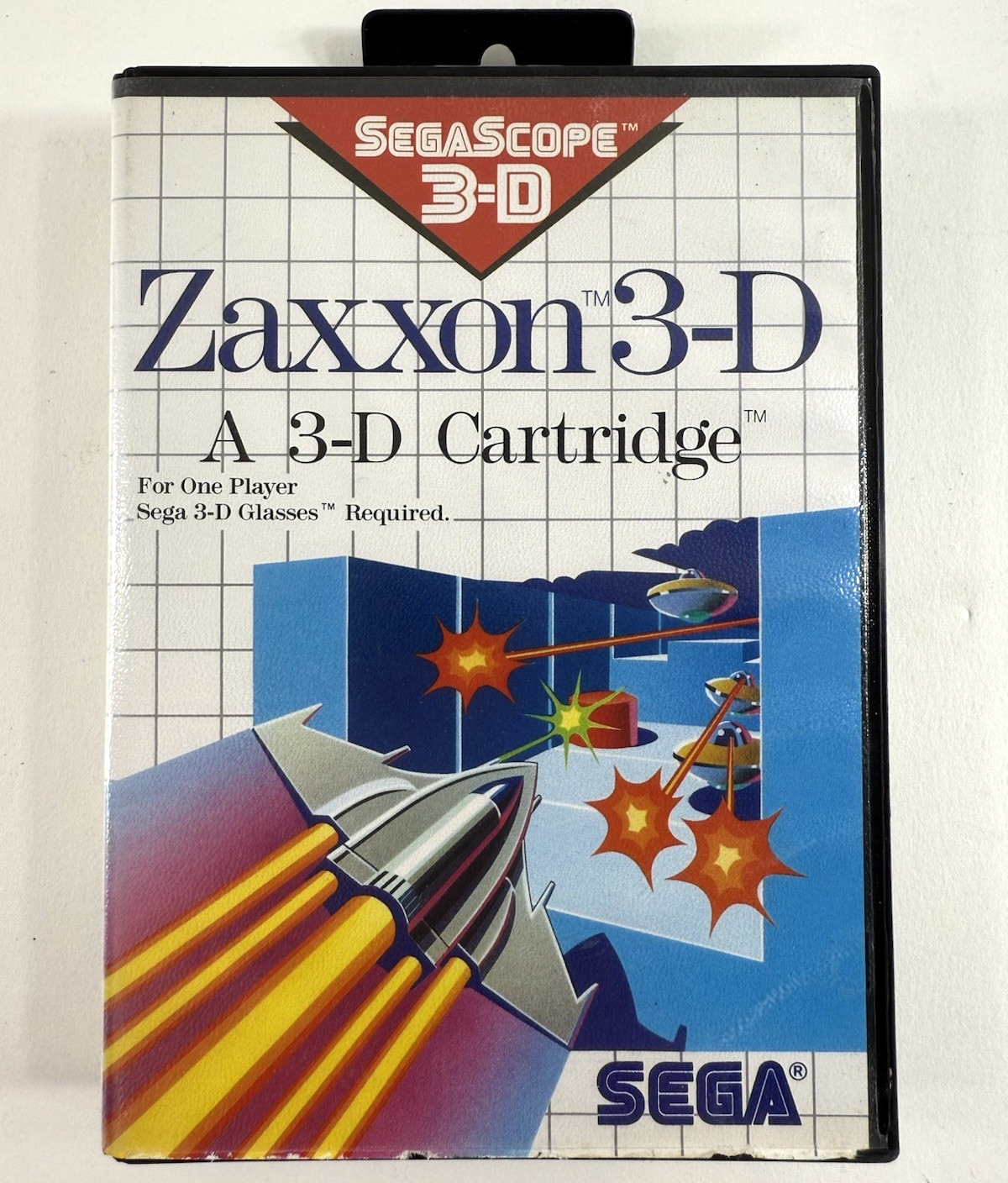 Zaxxon 3-D (Sega Master System, 1988) Game, Case, and Poster - Tested