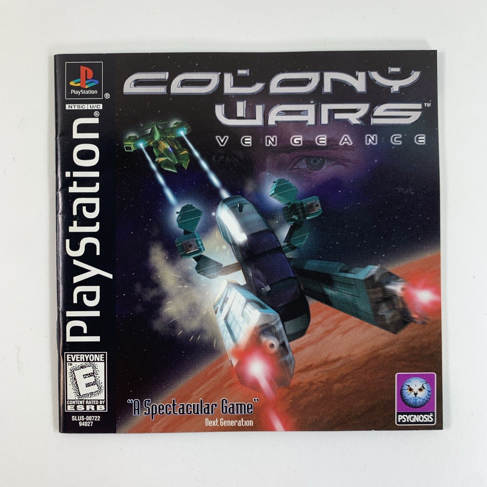 Colony Wars: Vengeance (Sony PlayStation 1, 1998) Game Case Manual Registration