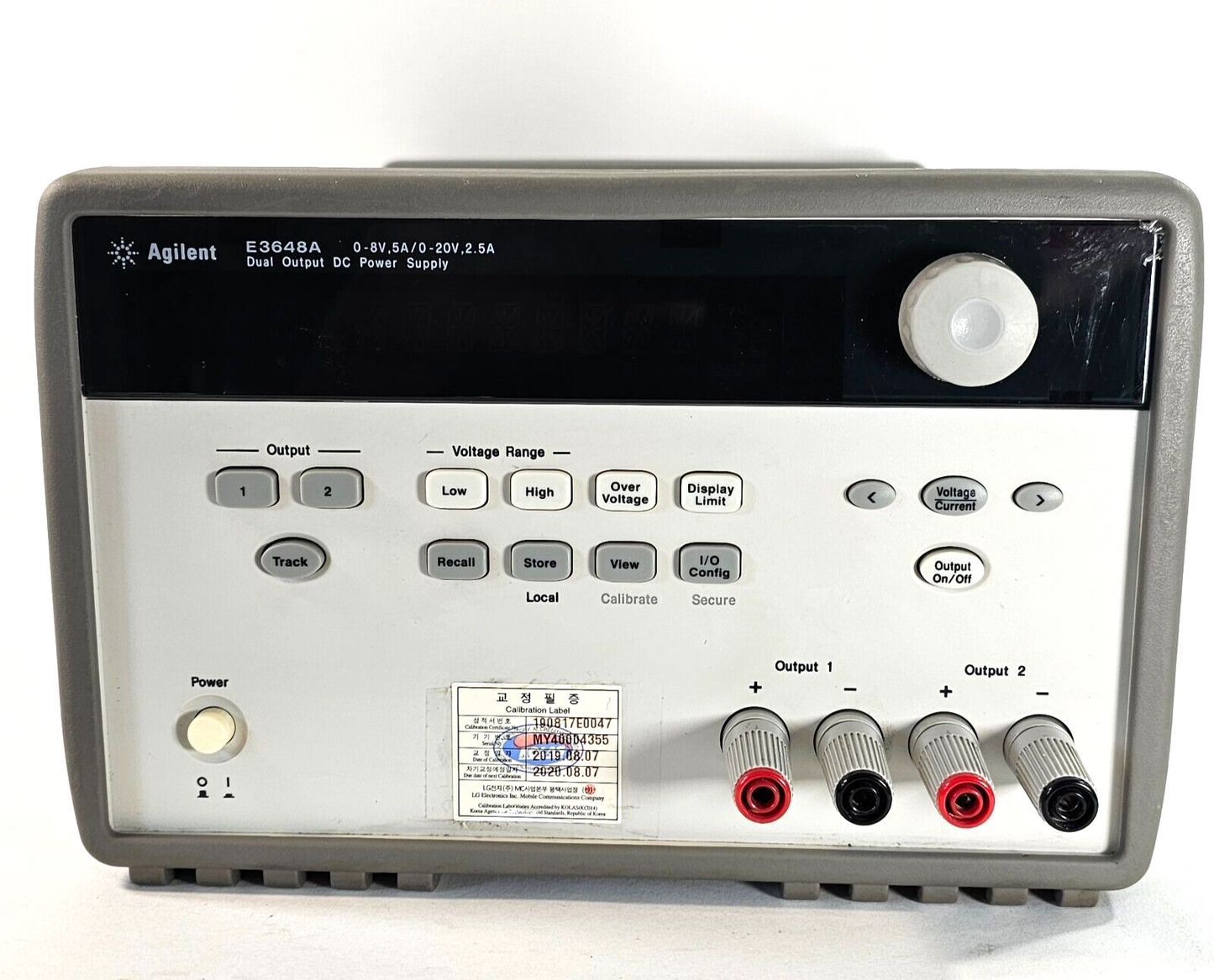 Agilent E3648A Dual Output DC Power Supply 0-8V,5A/0-20V,2.5A - Tested - 4355