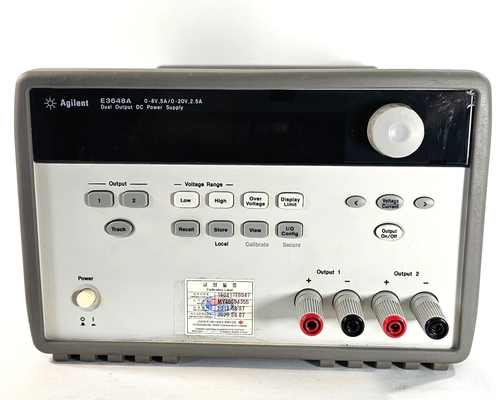 Agilent E3648A Dual Output DC Power Supply 0-8V,5A/0-20V,2.5A - Tested - 4355