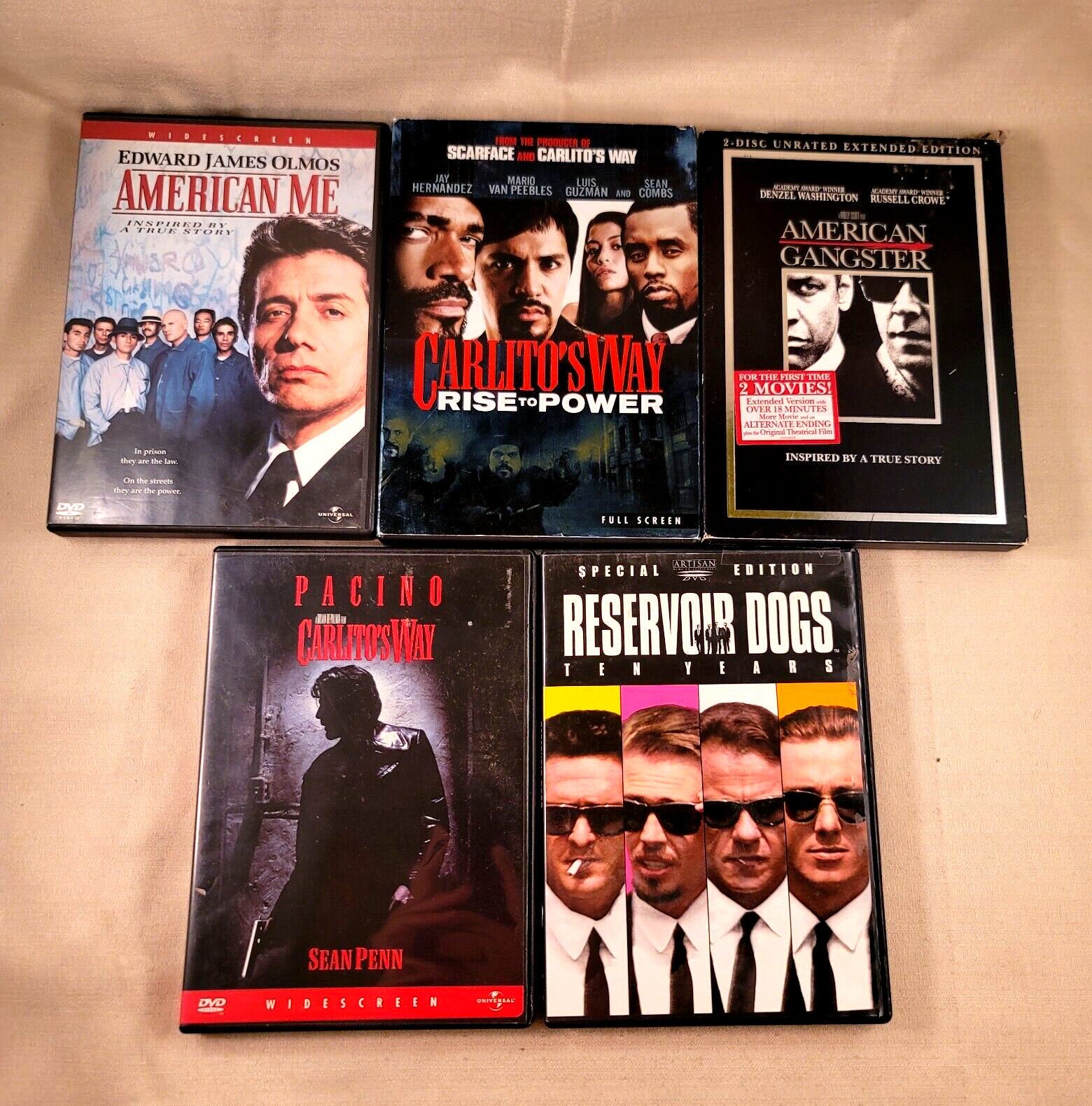 Reservoir Dogs/Carlito's Way/Rise to Power/American Gangster (Mob Movies) +1