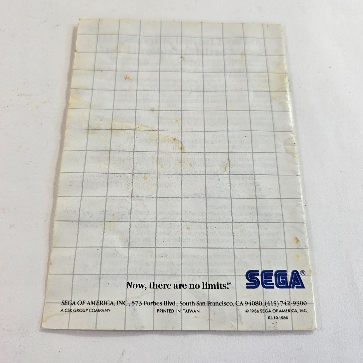 Hang On & Safari Hunt (Sega Master System, 1986) Game Case Manual - Tested