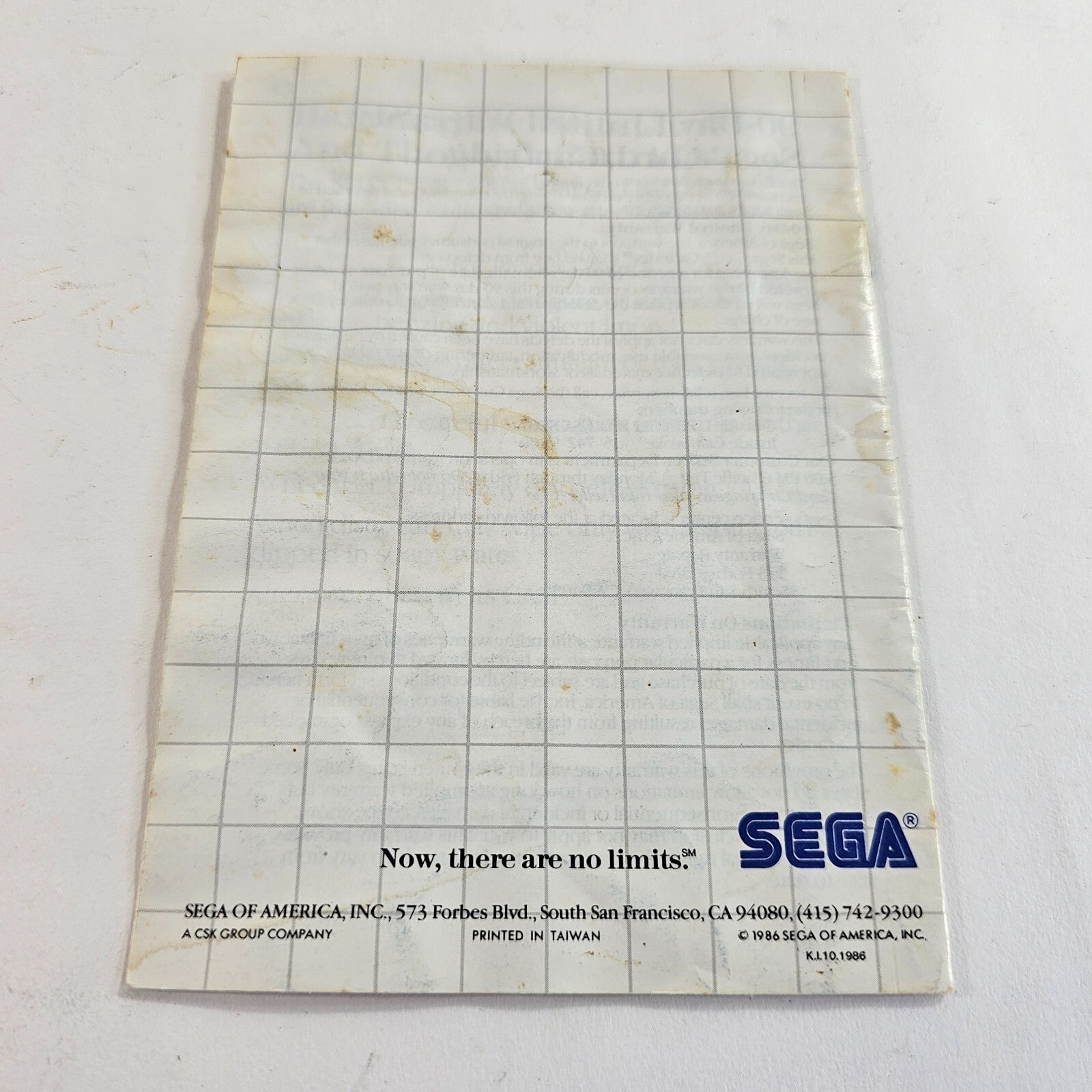 Hang On & Safari Hunt (Sega Master System, 1986) Game Case Manual - Tested