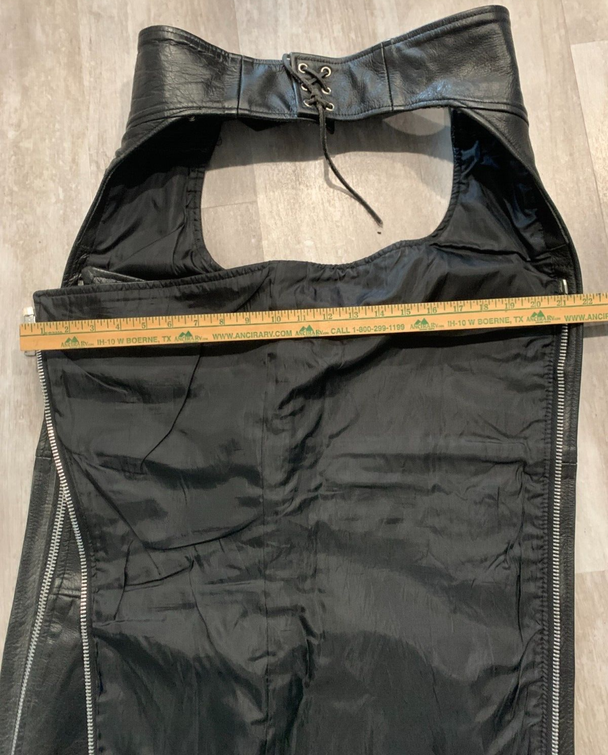 Biker’s Club Leather Chaps Motorcycle Riding Pants Black Biker Unisex XS