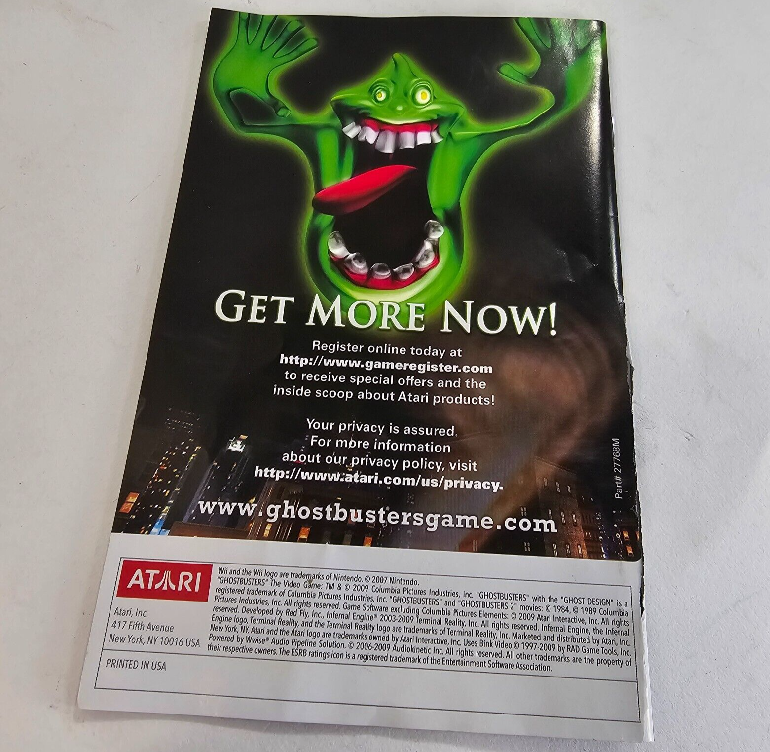 Ghostbusters: The Video Game (Nintendo Wii, 2009) Game Case Manual - Tested