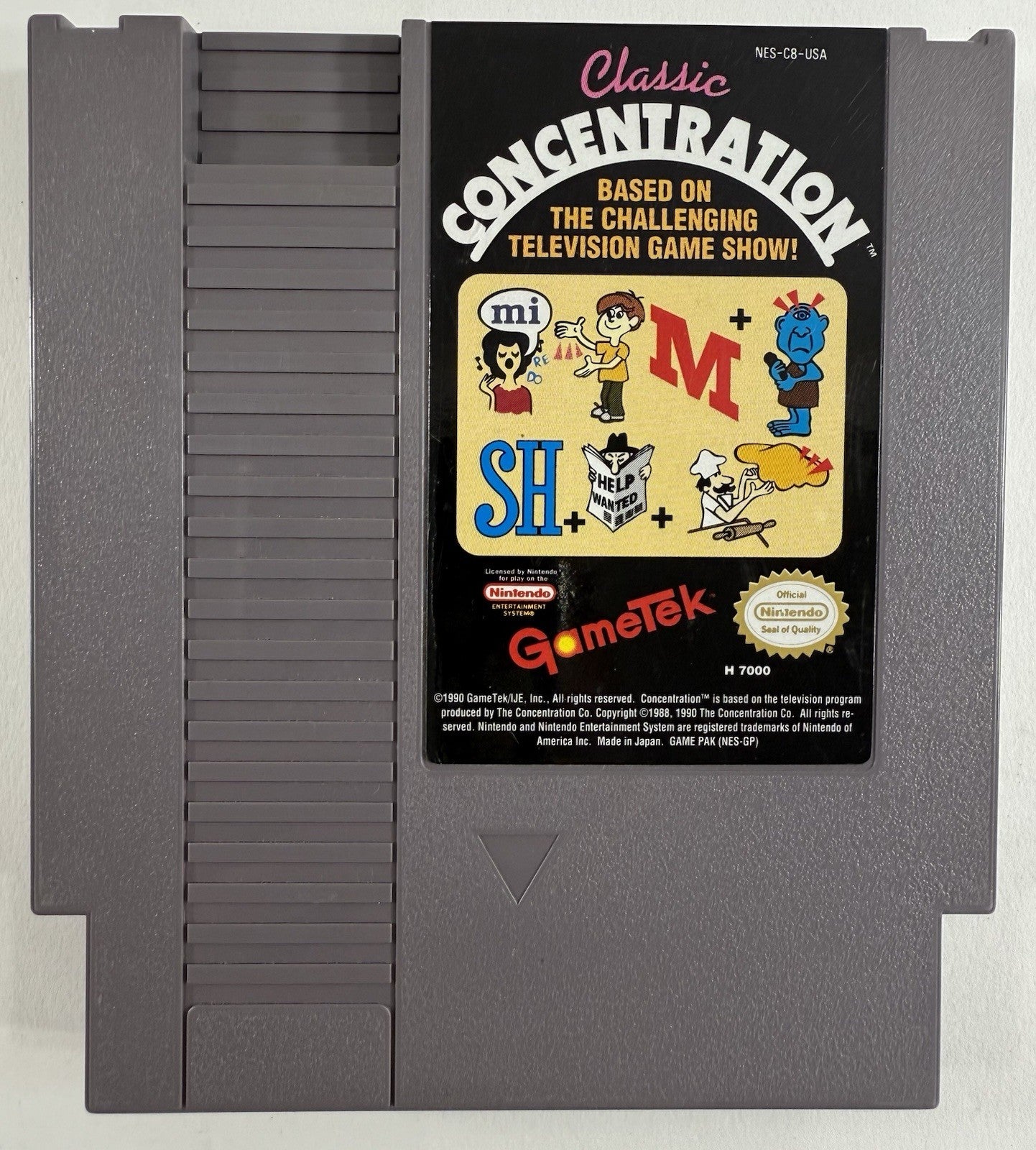 Classic Concentration (Nintendo NES, 1990) Game Cartridge - Tested and Working