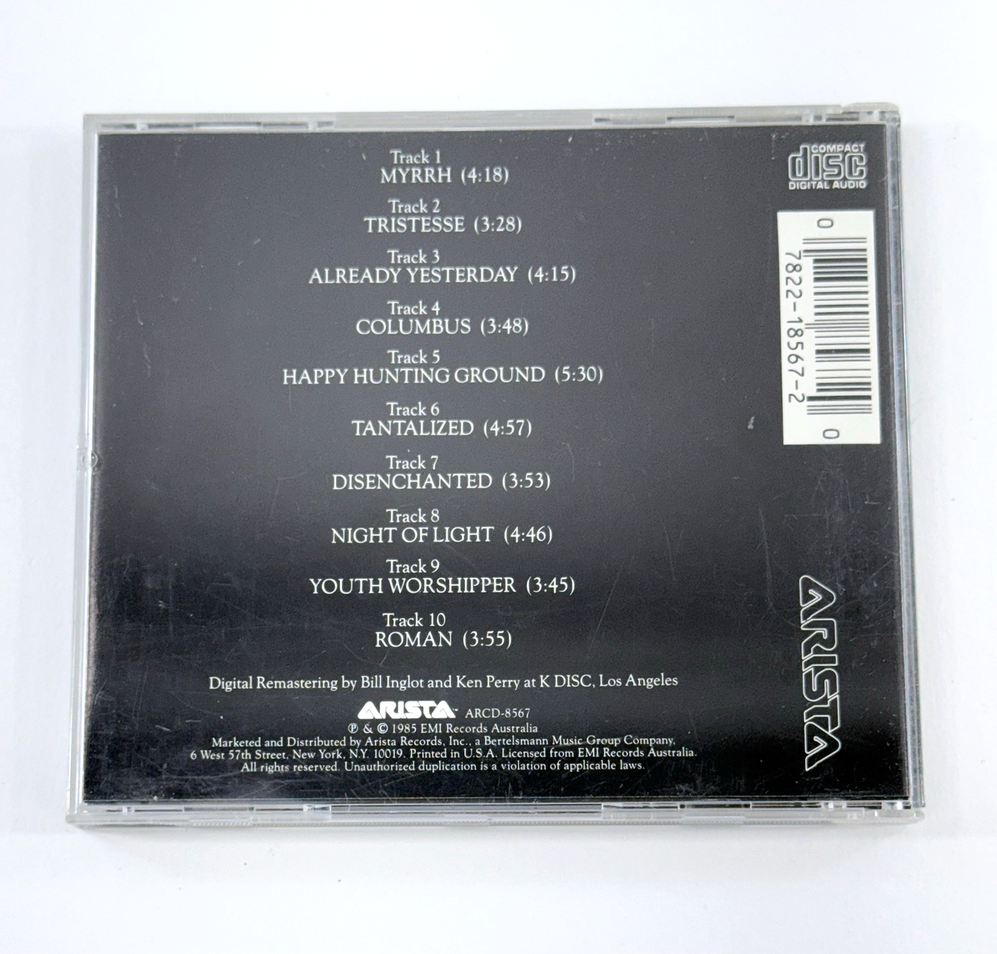 Heyday by The Church (CD, 1985, Arista) Tested and Working