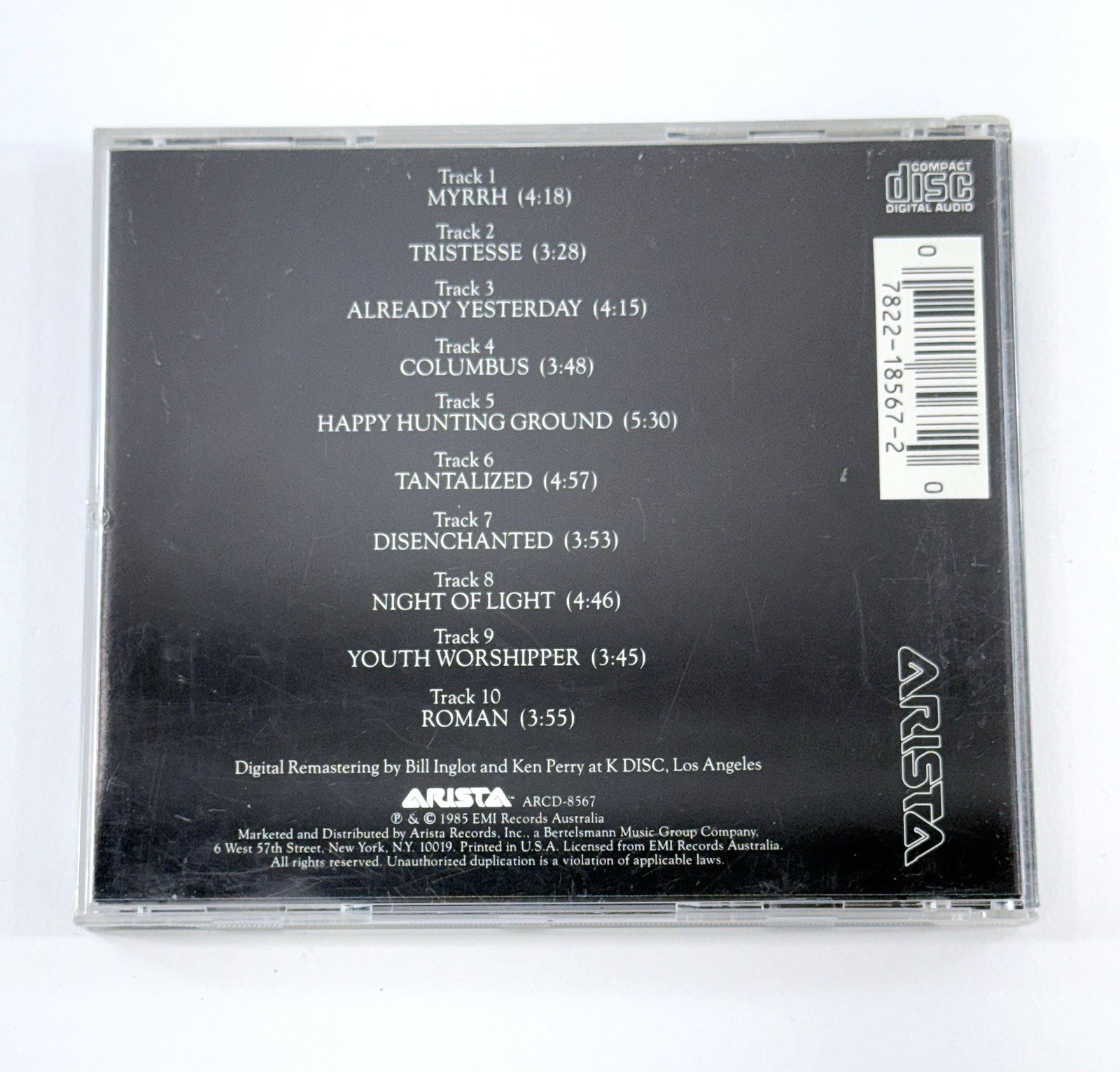 Heyday by The Church (CD, 1985, Arista) Tested and Working