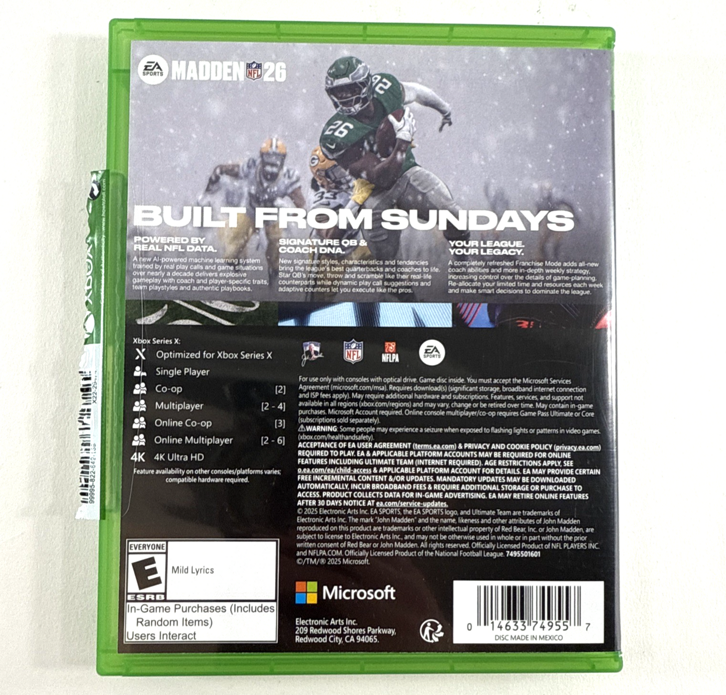 Madden NFL 26 (Microsoft Xbox Series X|S, 2025) Game Case Insert - Tested