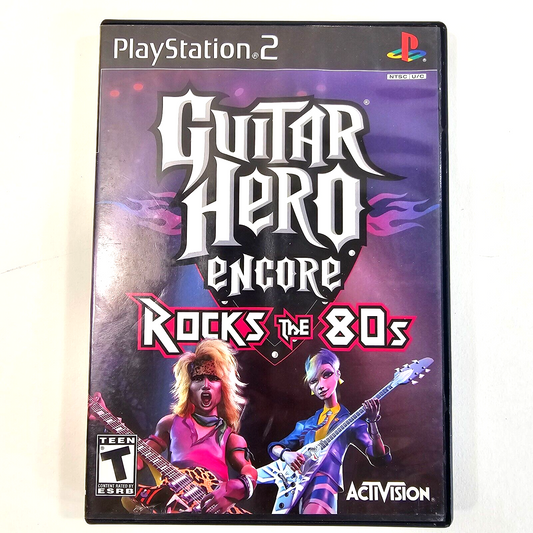 Guitar Hero Encore Rocks the 80's (Sony PlayStation 2, 2007) Case Game Manual