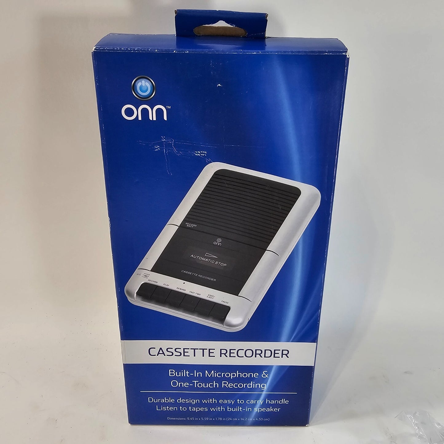 Onn ONA11AV108 Cassette Recorder with Microphone - New, Open Box
