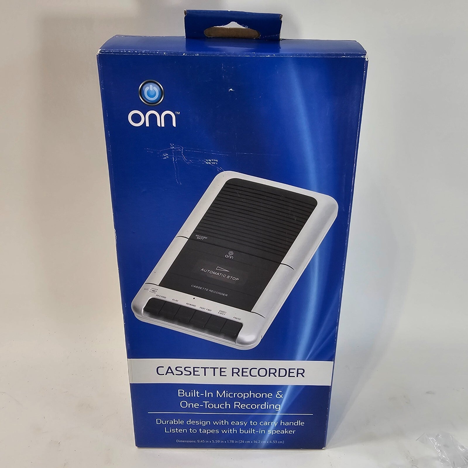 Onn ONA11AV108 Cassette Recorder with Microphone - New, Open Box