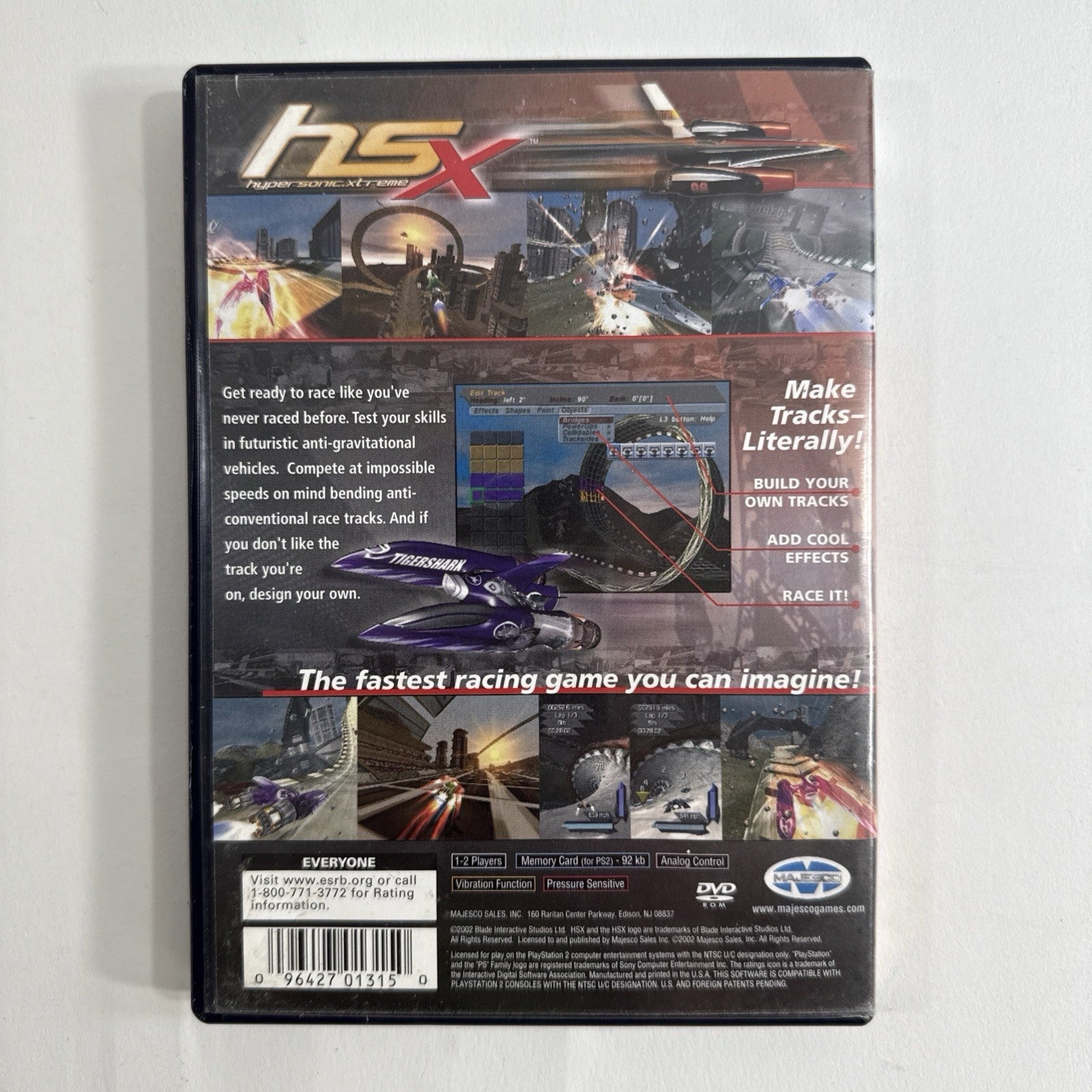 Hypersonic.Xtreme HSX (PlayStation 2, 2003) Game Case Manual - Tested