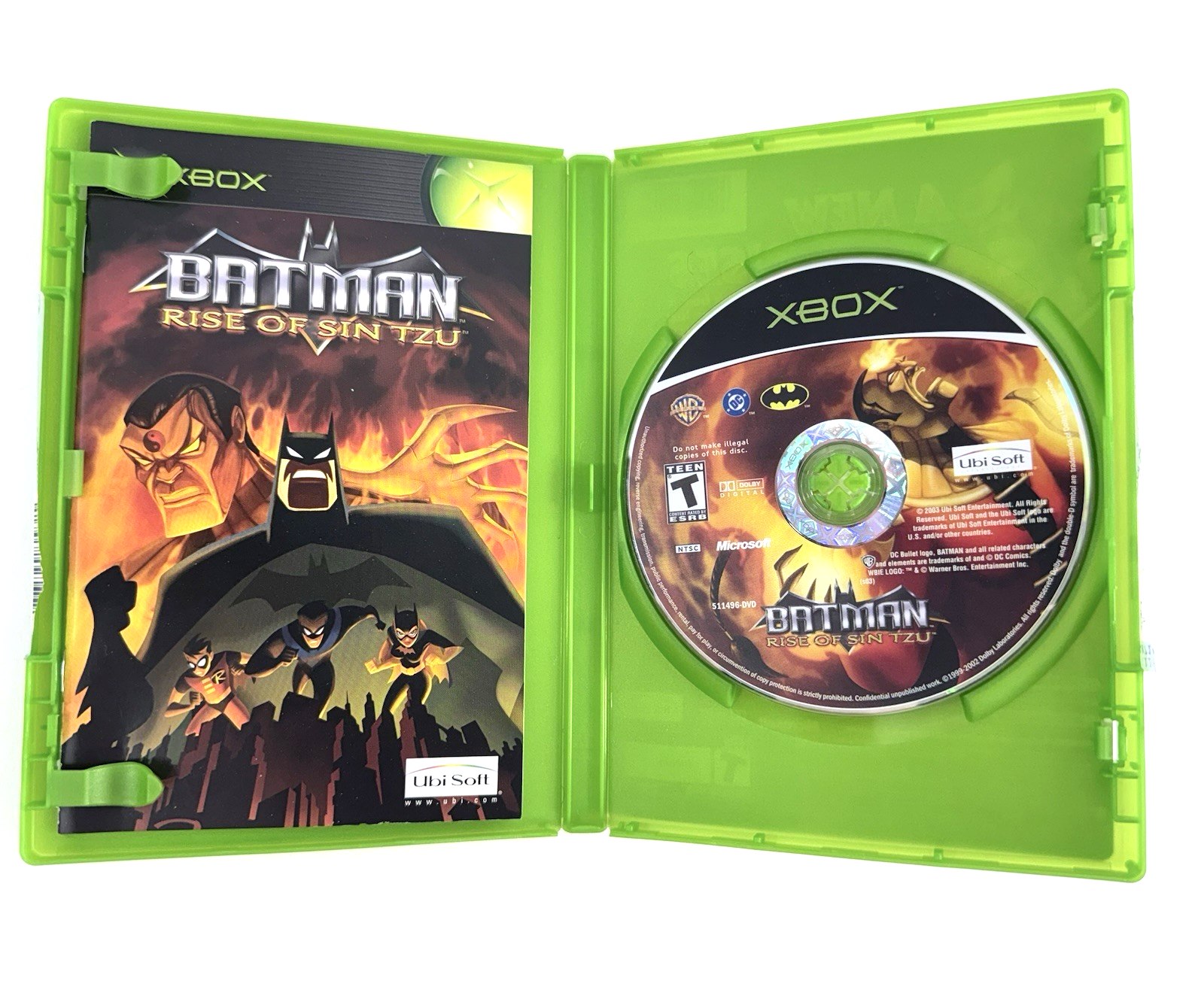 Batman Rise of Sin Tzu (Microsoft Xbox, 2003) Game Case Manual Registration