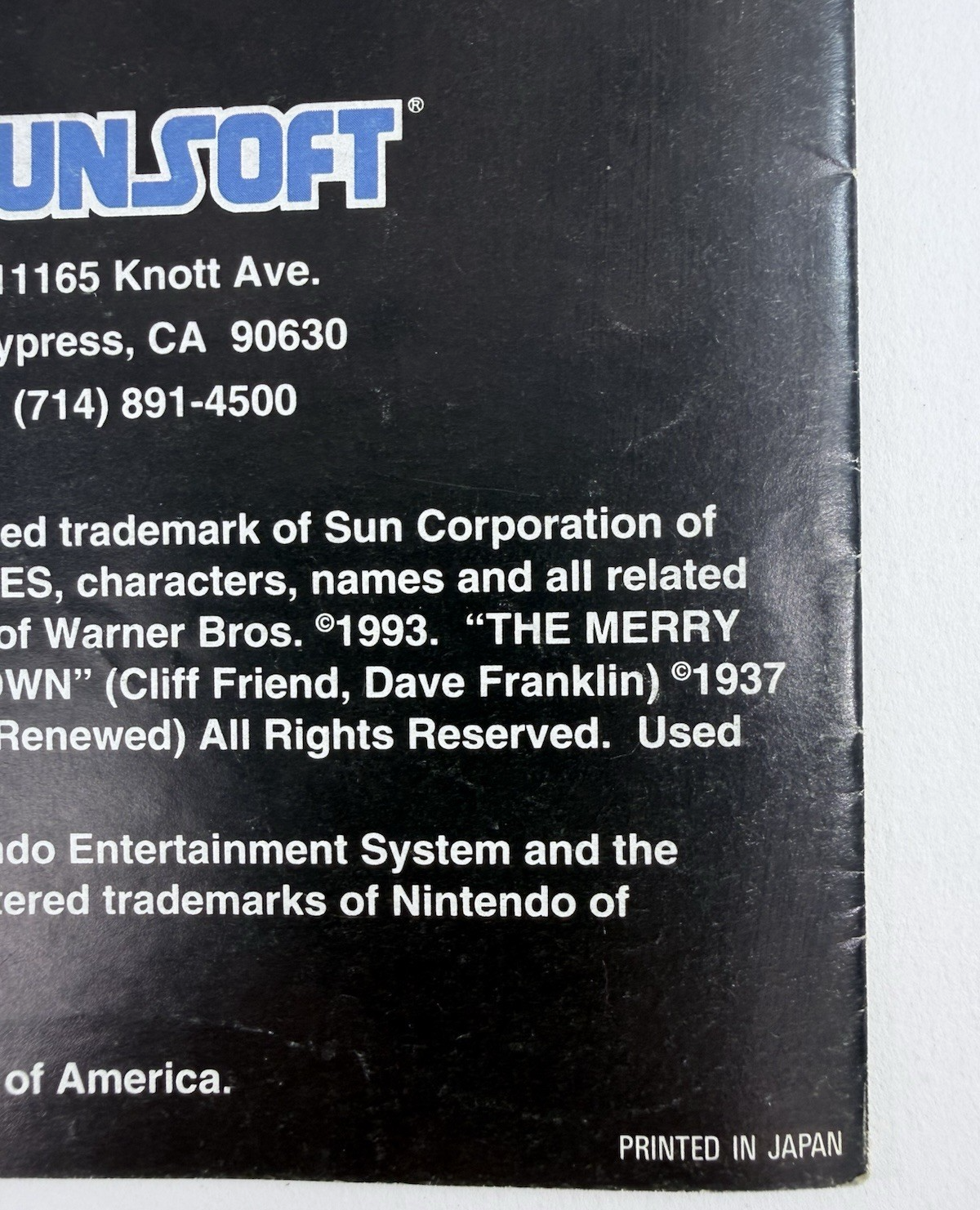 Sunsoft 1993 Daffy Duck The Marvin Missions Instructional Manual SNS-YF-USA