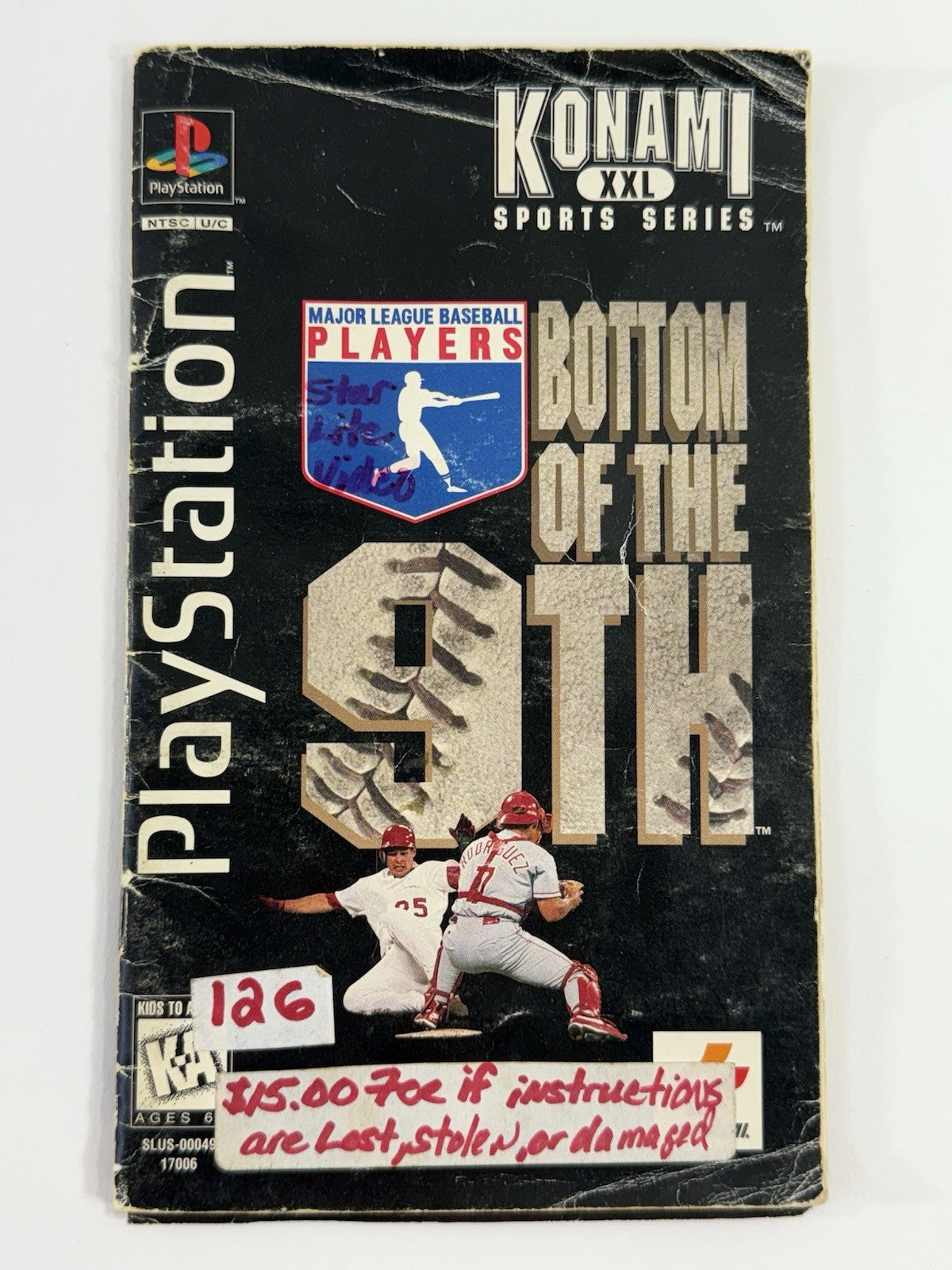 Bottom of the 9th [Long Box] (PlayStation 1, 1996) Game Case Manual - Tested