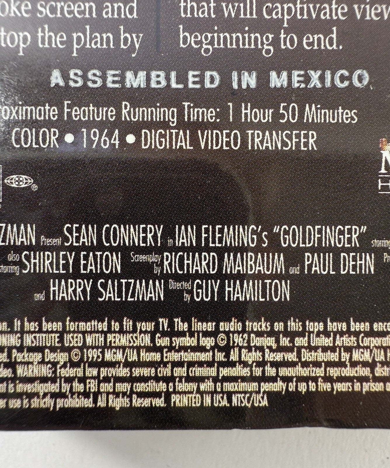 Goldfinger (VHS, 1995) New, Factory Sealed - Sean Connery James Bond 007 Film