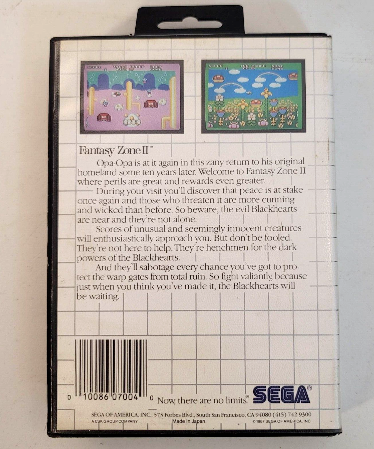 Fantasy Zone II: The Tears of Opa-Opa (Sega Master System, 1987) Game And Case