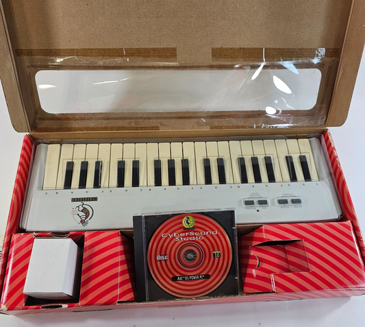 Vintage Cybersound MIDI Musical Keyboard 37 key CD 1 Cable Mac Power PC