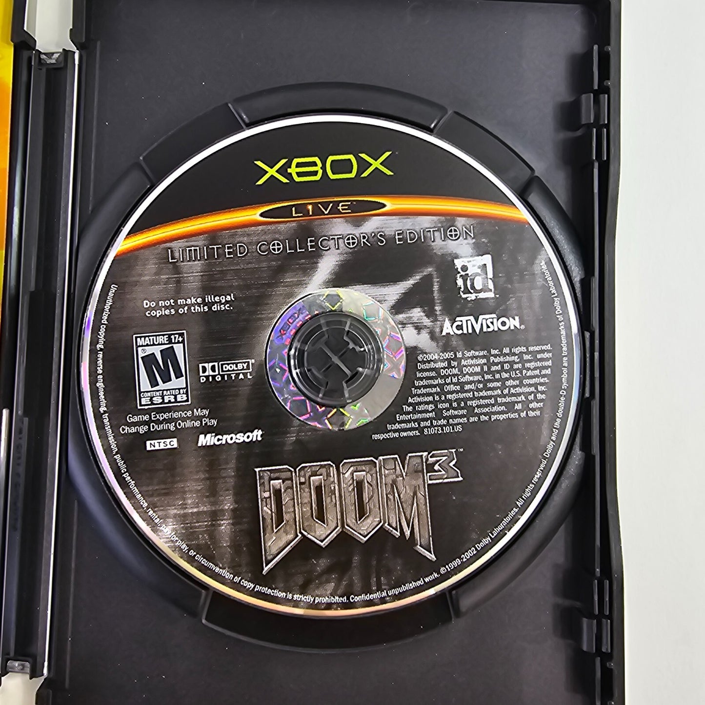 Doom 3: Limited Collector's Edition (Xbox, 2005) Game Case Manual Insert Sleeve