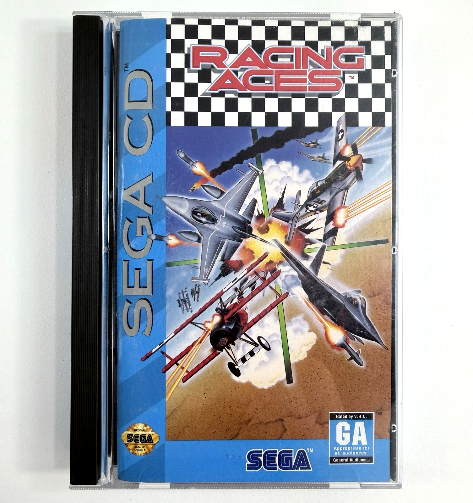Racing Aces (Sega CD, 1993) Game Case Manual Registration Foam Insert - Tested