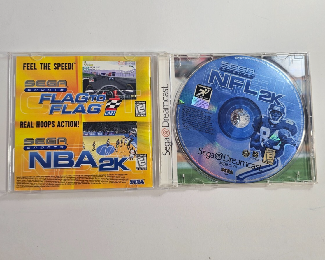 NFL 2K (Sega Dreamcast, 1999) Game Case Manual - Tested and Working