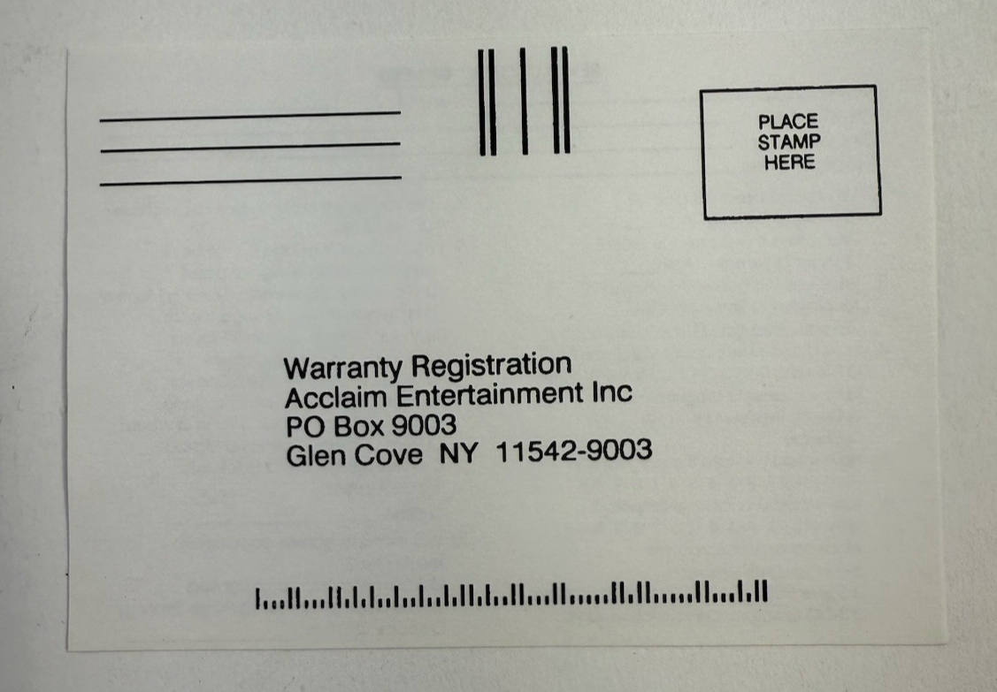 Revolution X f. Aerosmith (Genesis, 1995) Game Case Manual Poster Registration