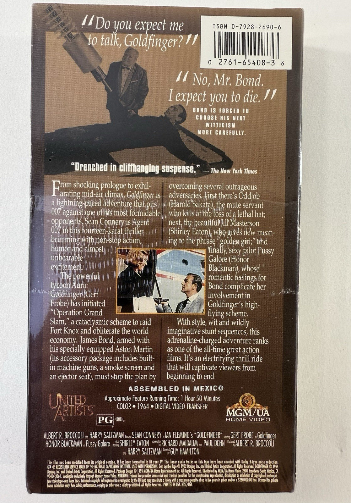 Goldfinger (VHS, 1995) New, Factory Sealed - Sean Connery James Bond 007 Film