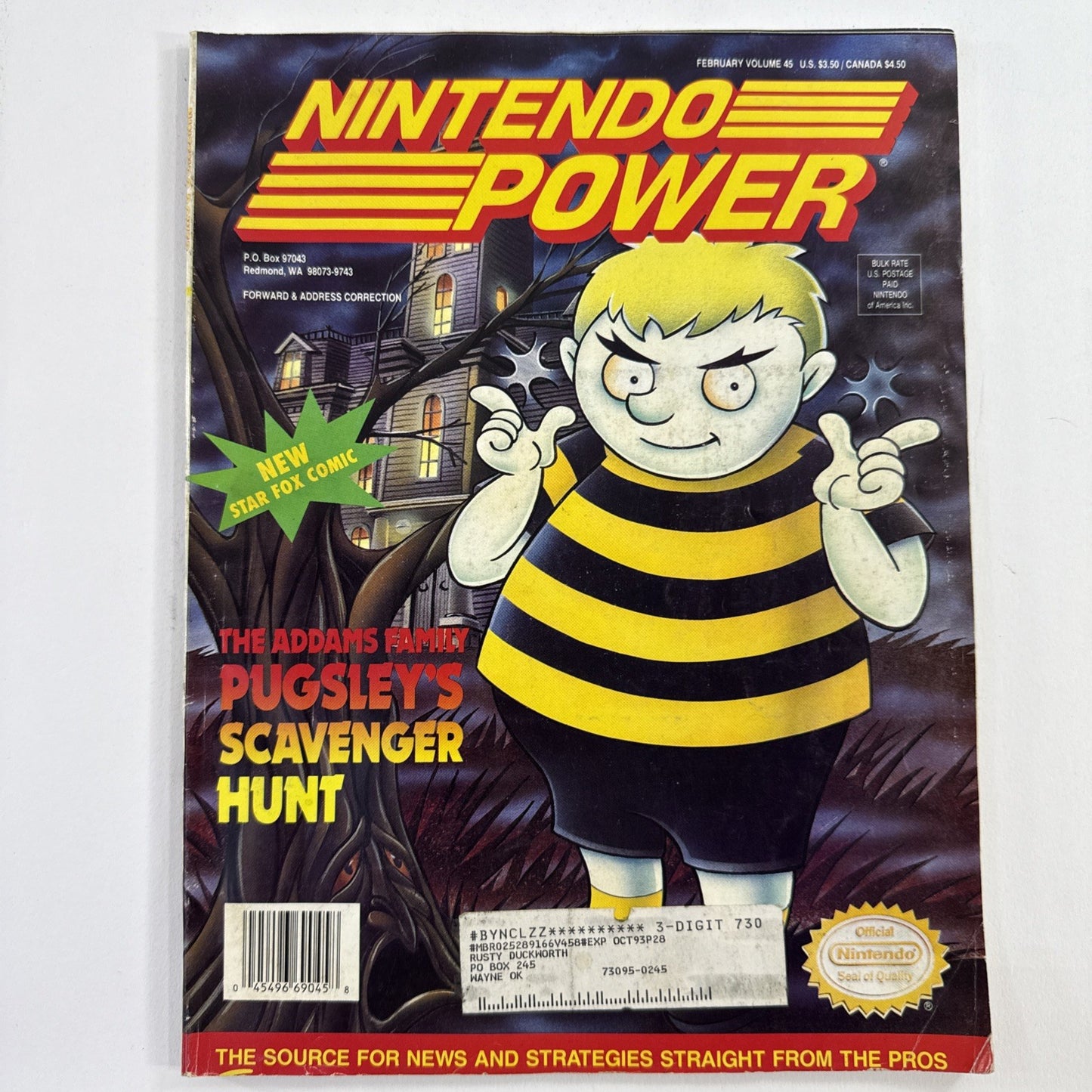 Nintendo Power Magazine - Vol. 45 - Pugsley's Scavenger Hunt
