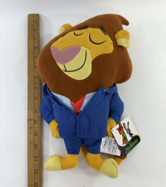 Disney Zootopia 14” Mayor Leodore Lionheart Lion Plush Pillow with Tags